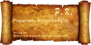 Poparadu Krisztián névjegykártya